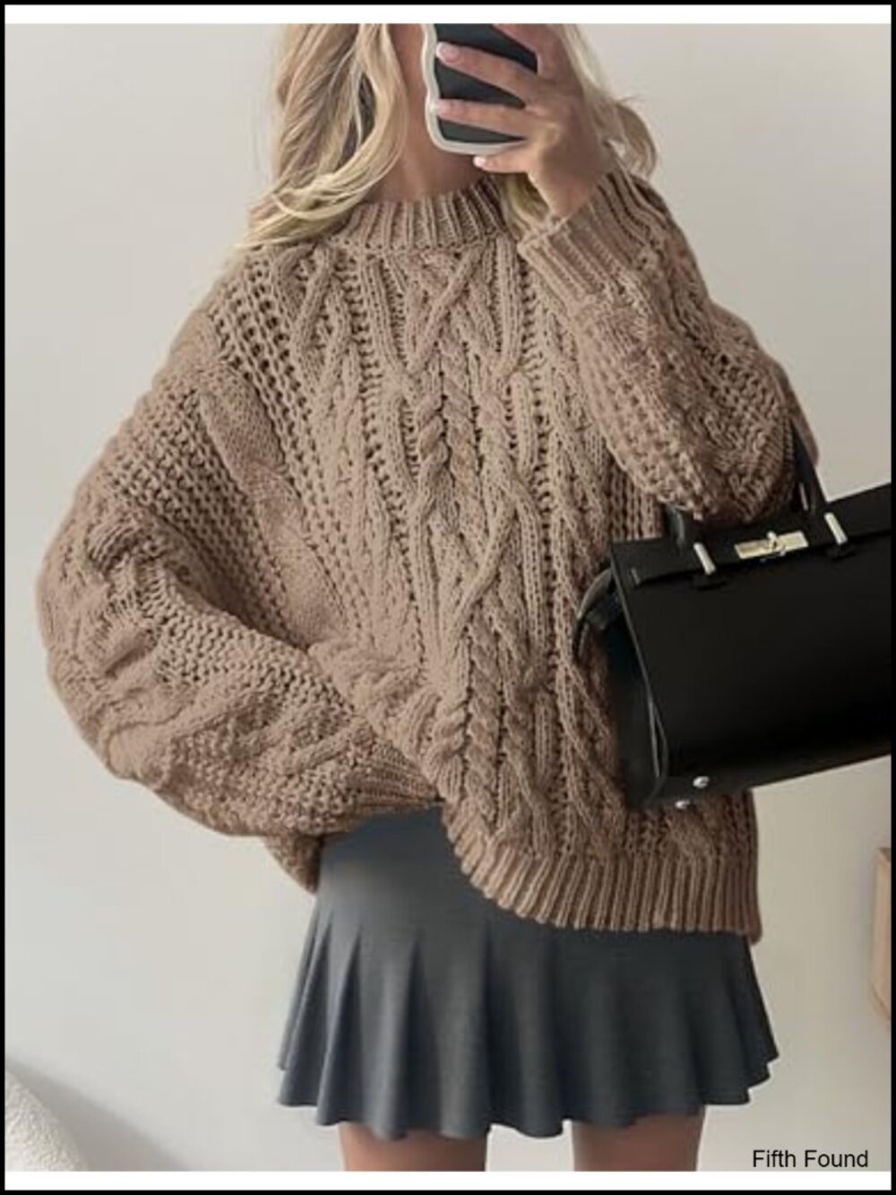 Oversized Chunky Knit Fall Sweater | Soft Crewneck Pullover Relaxed Drop - Picture 5 of 6